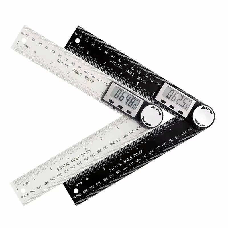 2 in 1 Angle Finder Tool for Woodworking Measurement 8 "/200 Mm, Plastic Angle Ruler with Digital Display, 360° Digital Protract