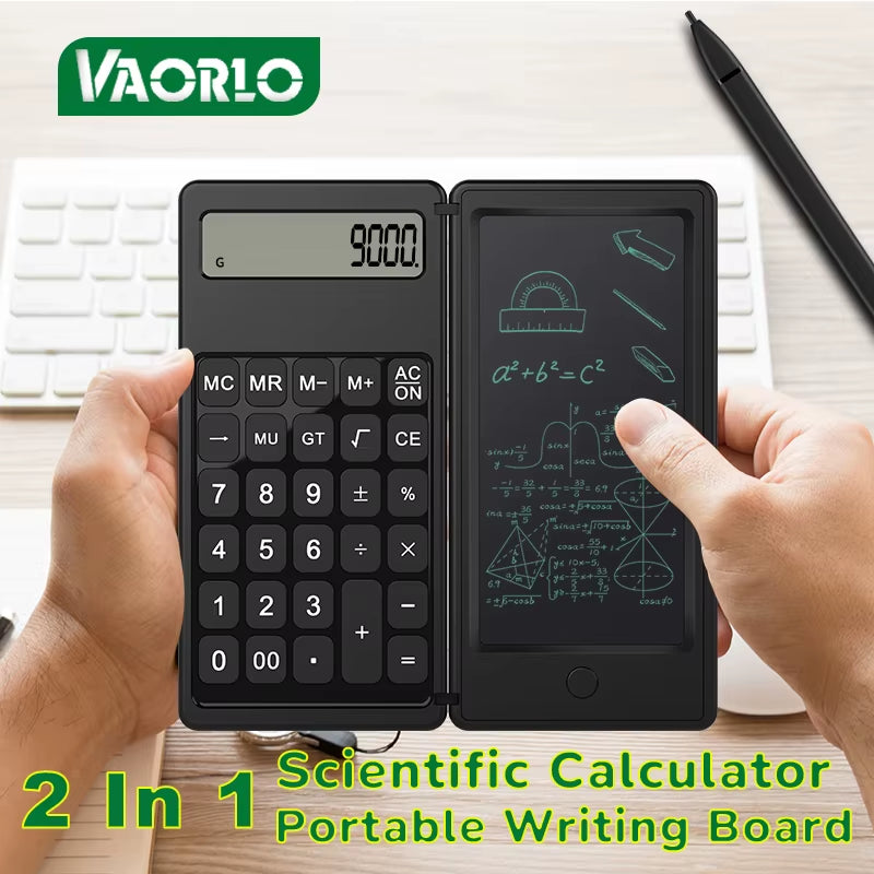 Versatile 12-Digit Portable Scientific Calculator with LCD Writing Tablet and Erase Button - Perfect for Students, Office, and Home Use