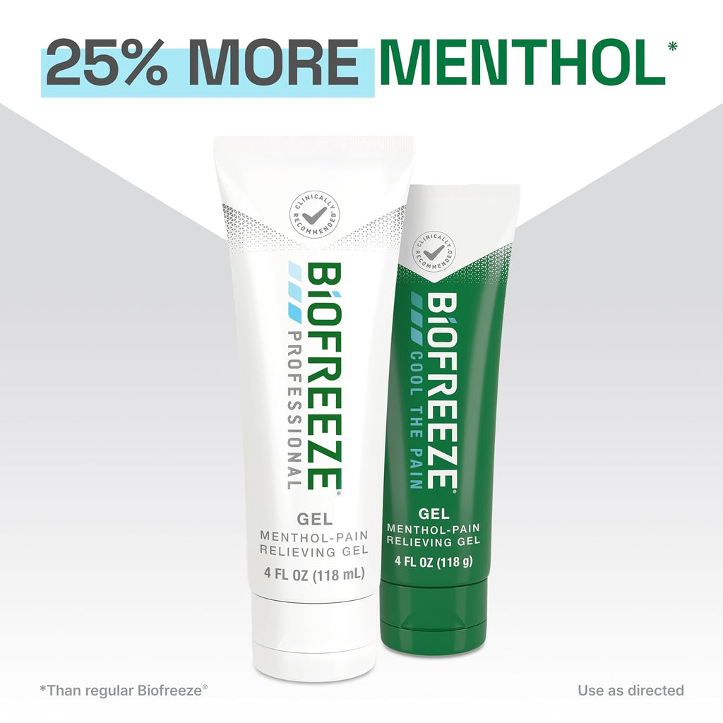 Professional Pain Relief Gel, Cooling Menthol, 4 FL OZ (3 Pack)