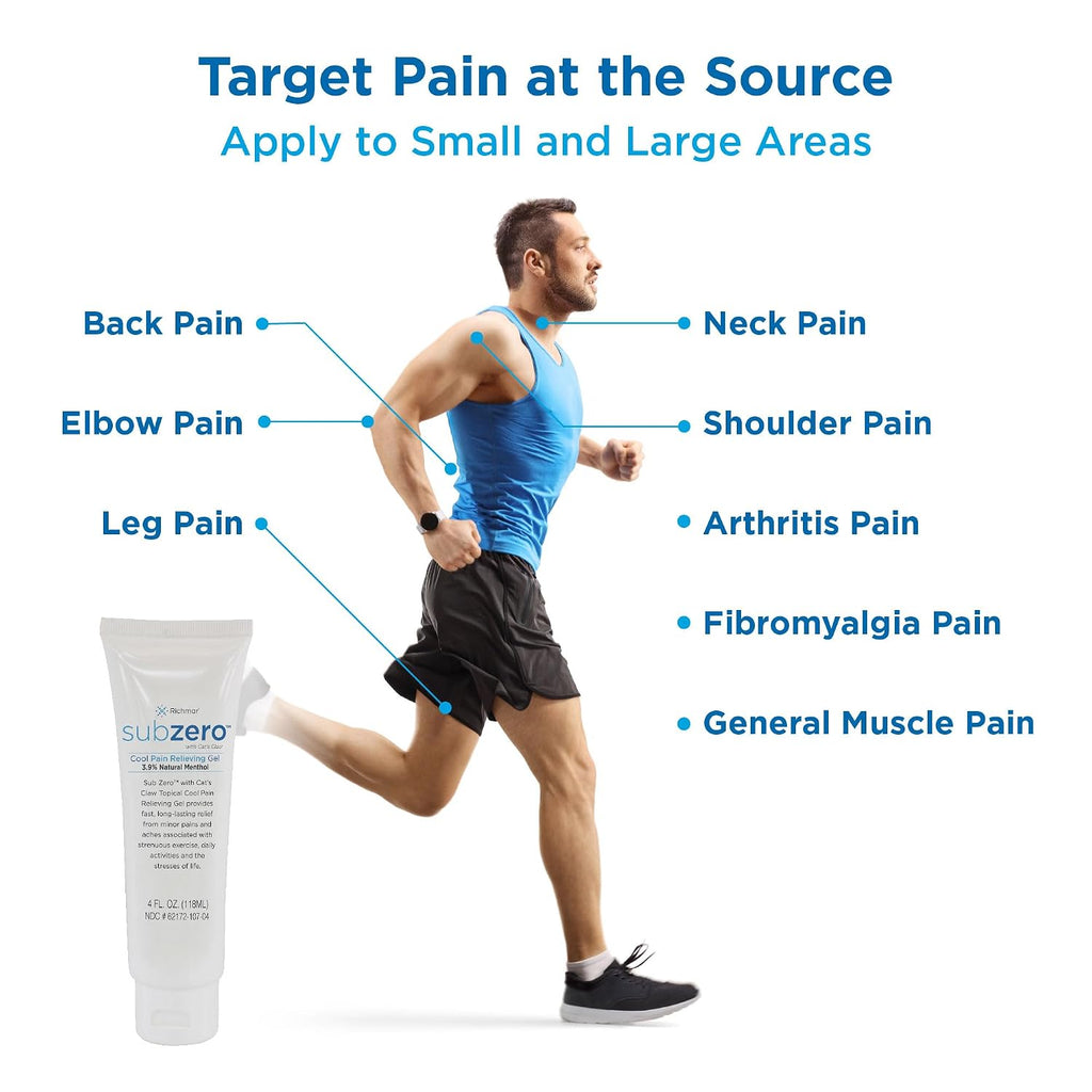 Sub Zero Cooling Pain Relief Gel, 4Oz Tube - Joint Relief and Nerve Pain Relief Cream for Muscle Deep Pain Relief and Arthritis Relief