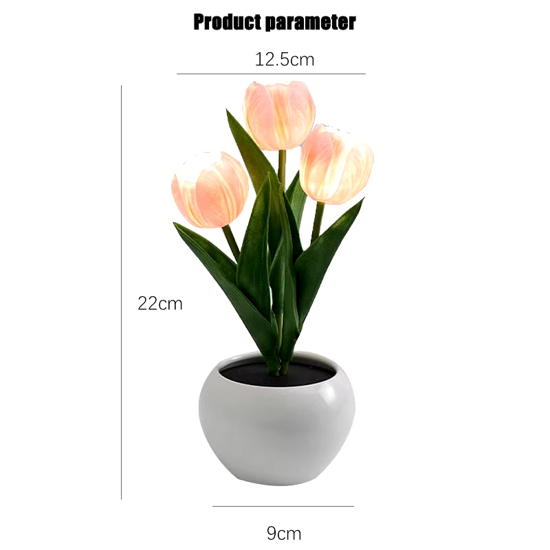 Tulip Table Lamp LED Bedside Lamp Simulation Flower Bouquet Bedroom Bedside Romantic Atmosphere Birthday Gift Home Decoration