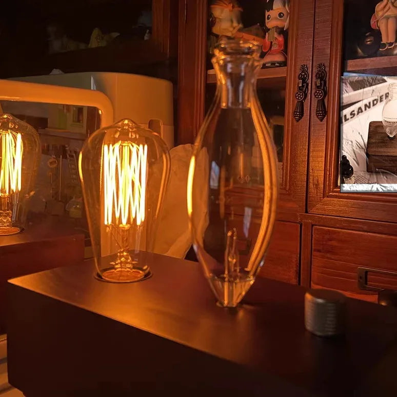 Transform Your Space with the Vintage Tungsten Filament Aroma Diffuser & Humidifier - Experience the Essence of Sandalwood Essential Oils