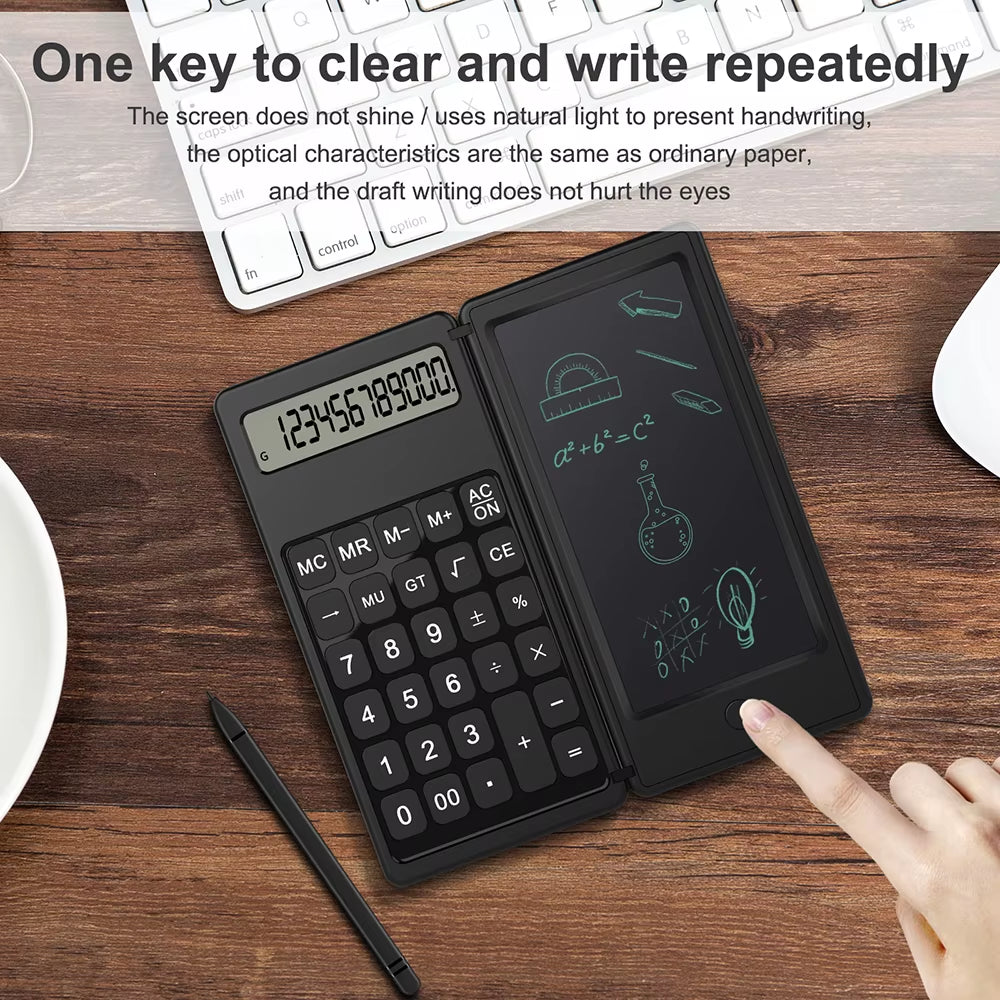 Versatile 12-Digit Portable Scientific Calculator with LCD Writing Tablet and Erase Button - Perfect for Students, Office, and Home Use